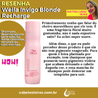 Shampoo Wella Invigo Blonde Recharge Resenha Janeiro 2025